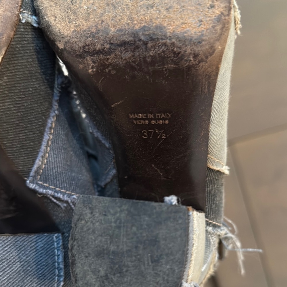 Patchwork Denim Ankle Boots - image 5